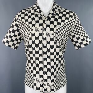 RHUDE AW22 Size XS Black White Tencel Short Sleeve Shirt